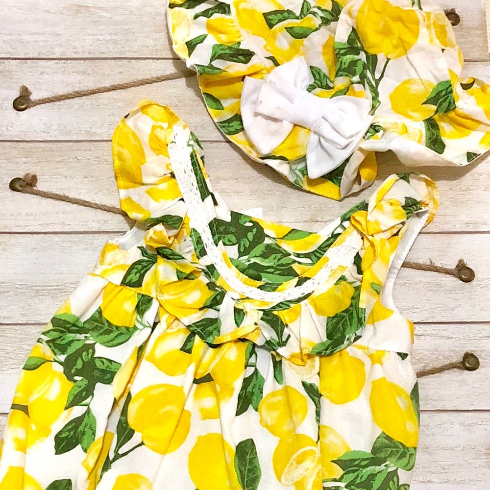 Cynthia Rowley baby girl lemon romper